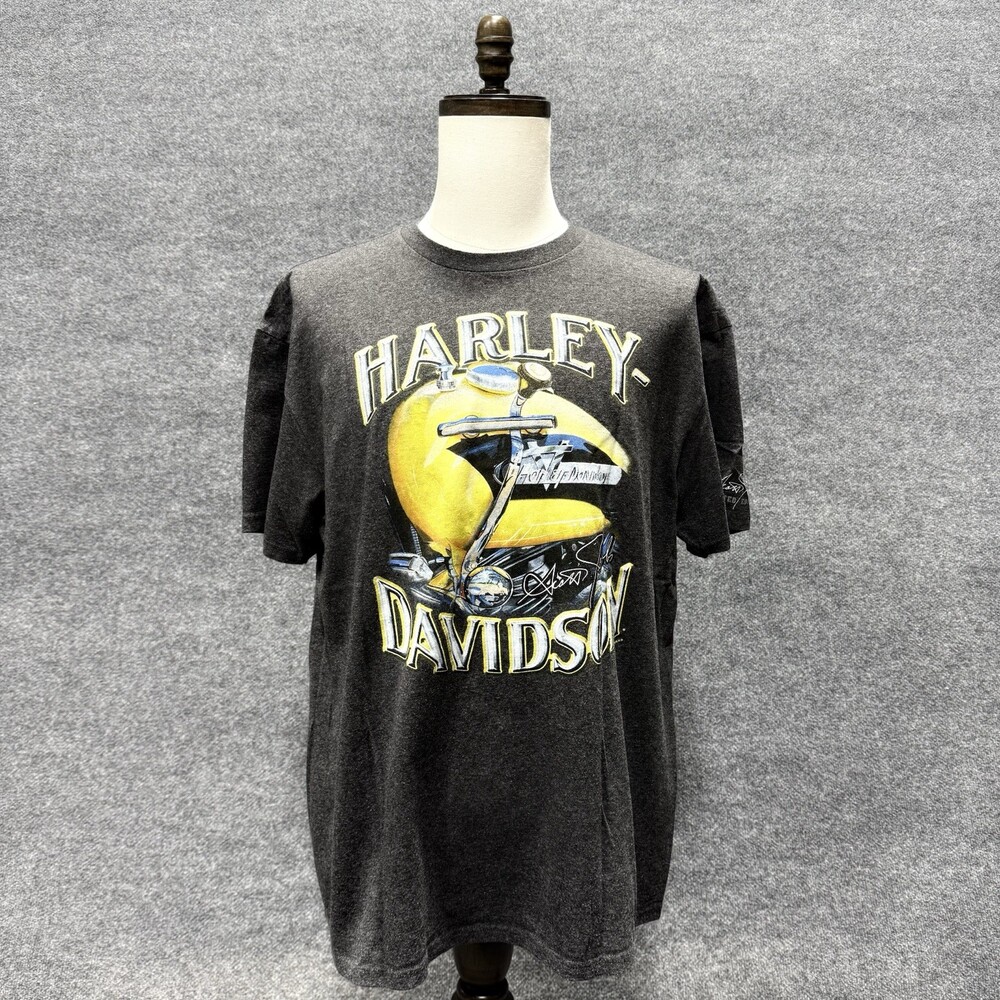 Harley Davidson Bakersfield California Mens XL Motorcycle Graphic T Shirt Gray